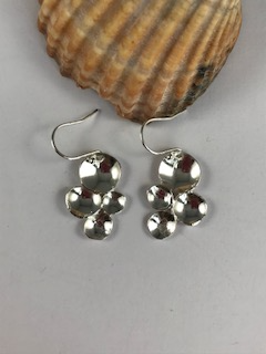 EA72. Dished Silver Circle Earrings