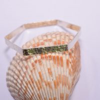 BA02. Silver hexagonal hammered bangle