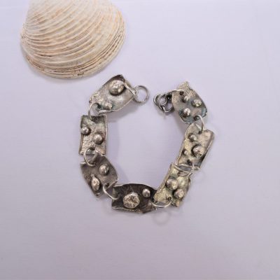 BR06. Reticulated oxidised bracelet