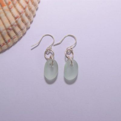 EA76. Aqua sea glass drops
