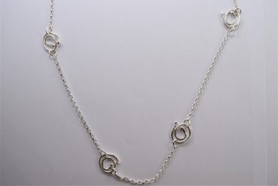 NP34. Silver swirl long necklace