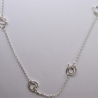 NP34. Silver swirl long necklace