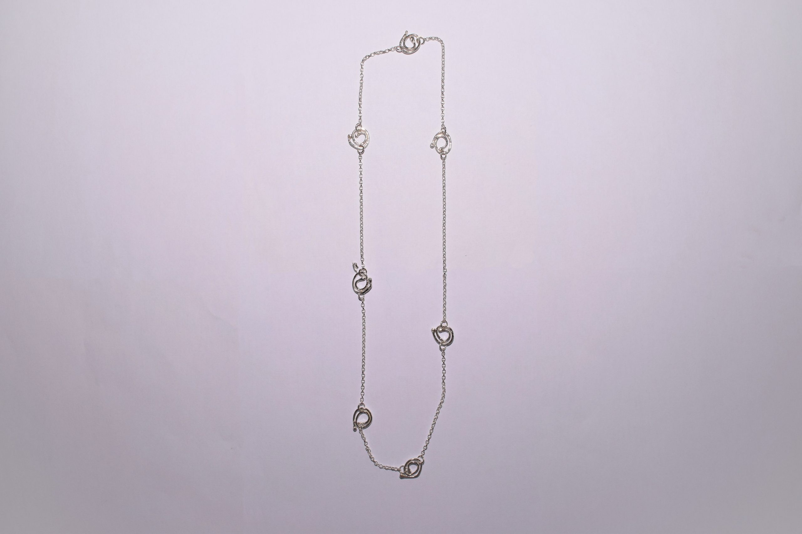 NP34. Silver swirl long necklace - Image 3