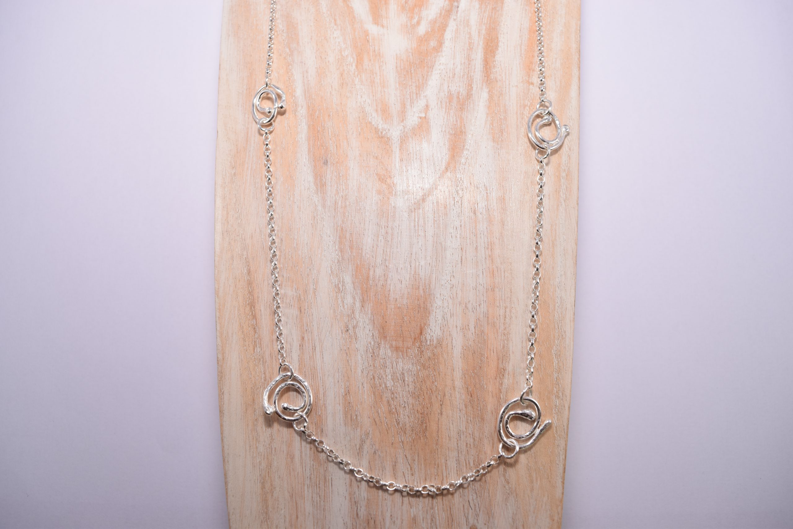 NP34. Silver swirl long necklace - Image 2