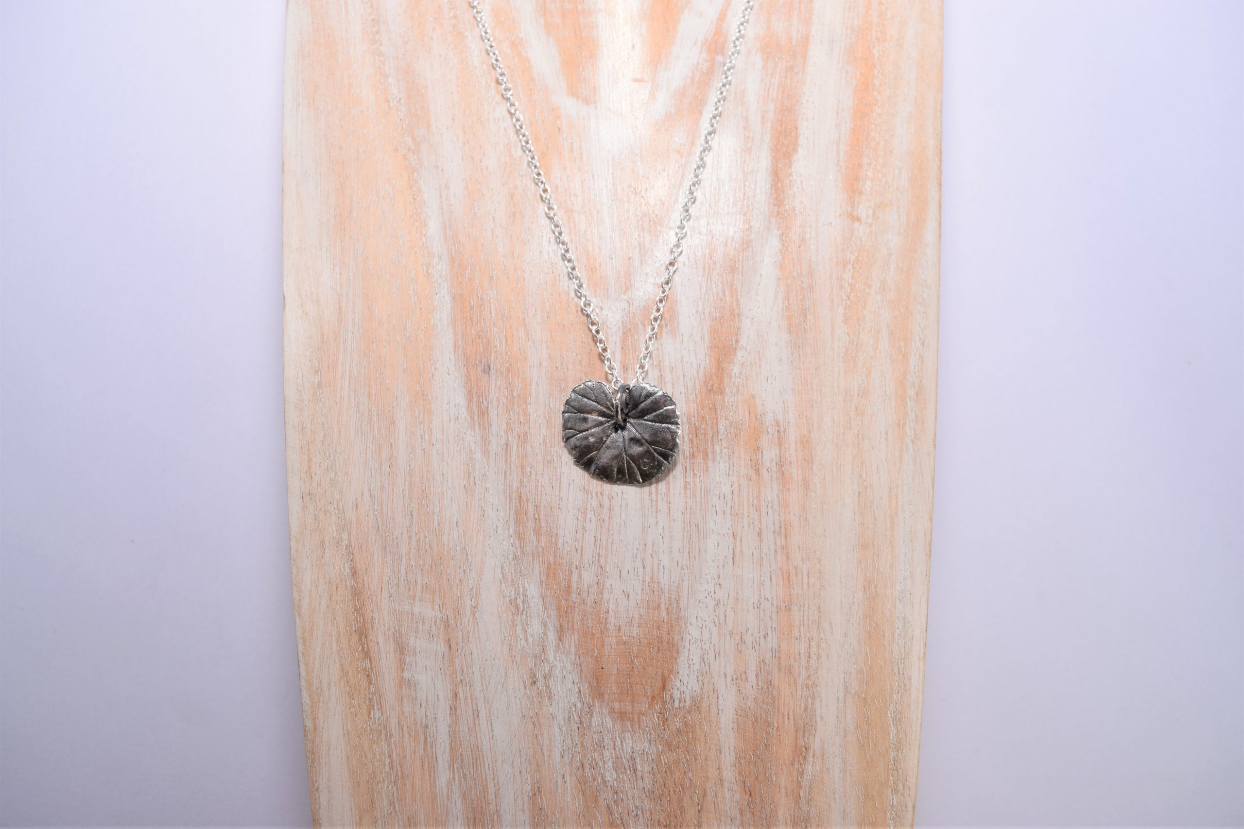 NP13. Oxidised fine silver geranium leaf - Image 3