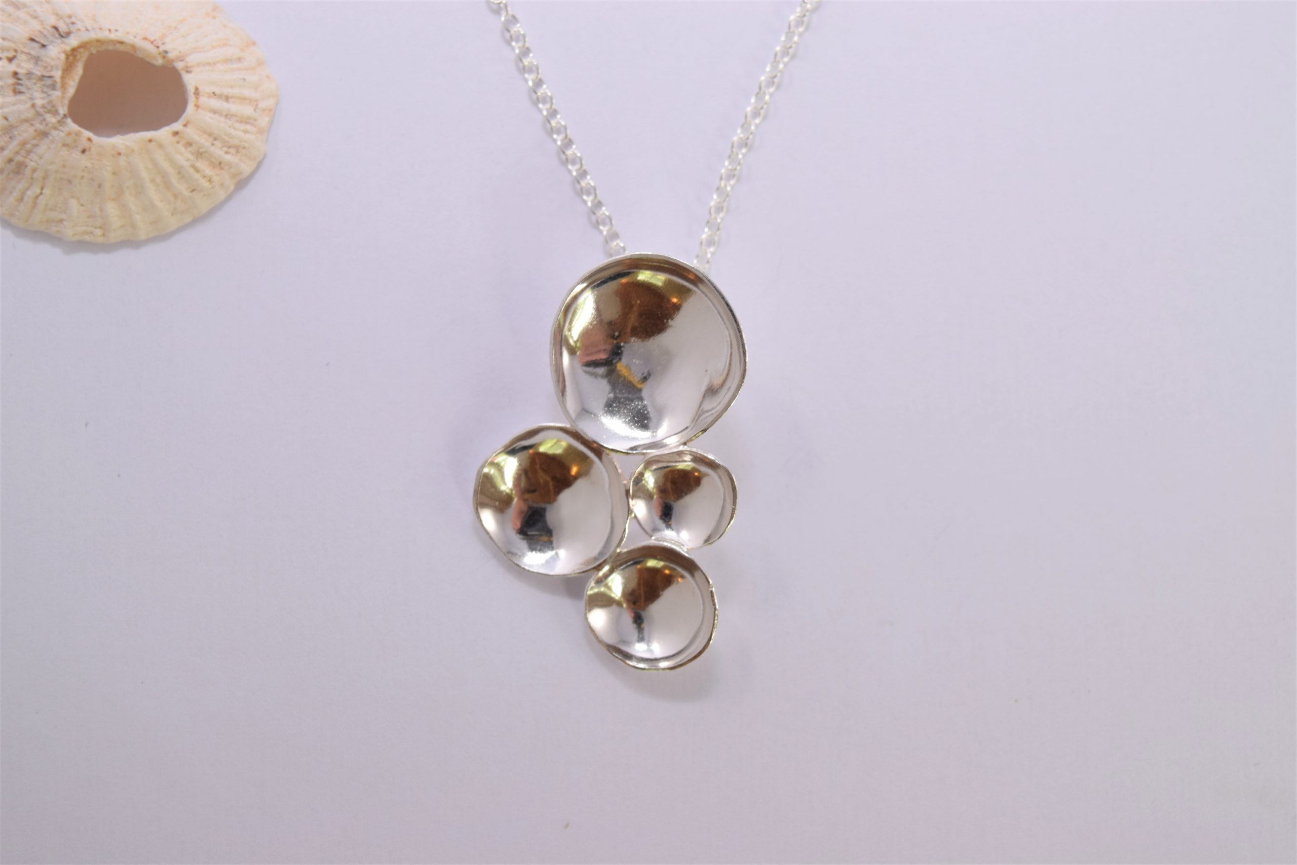 NP16. Dished silver circles pendant - Image 2