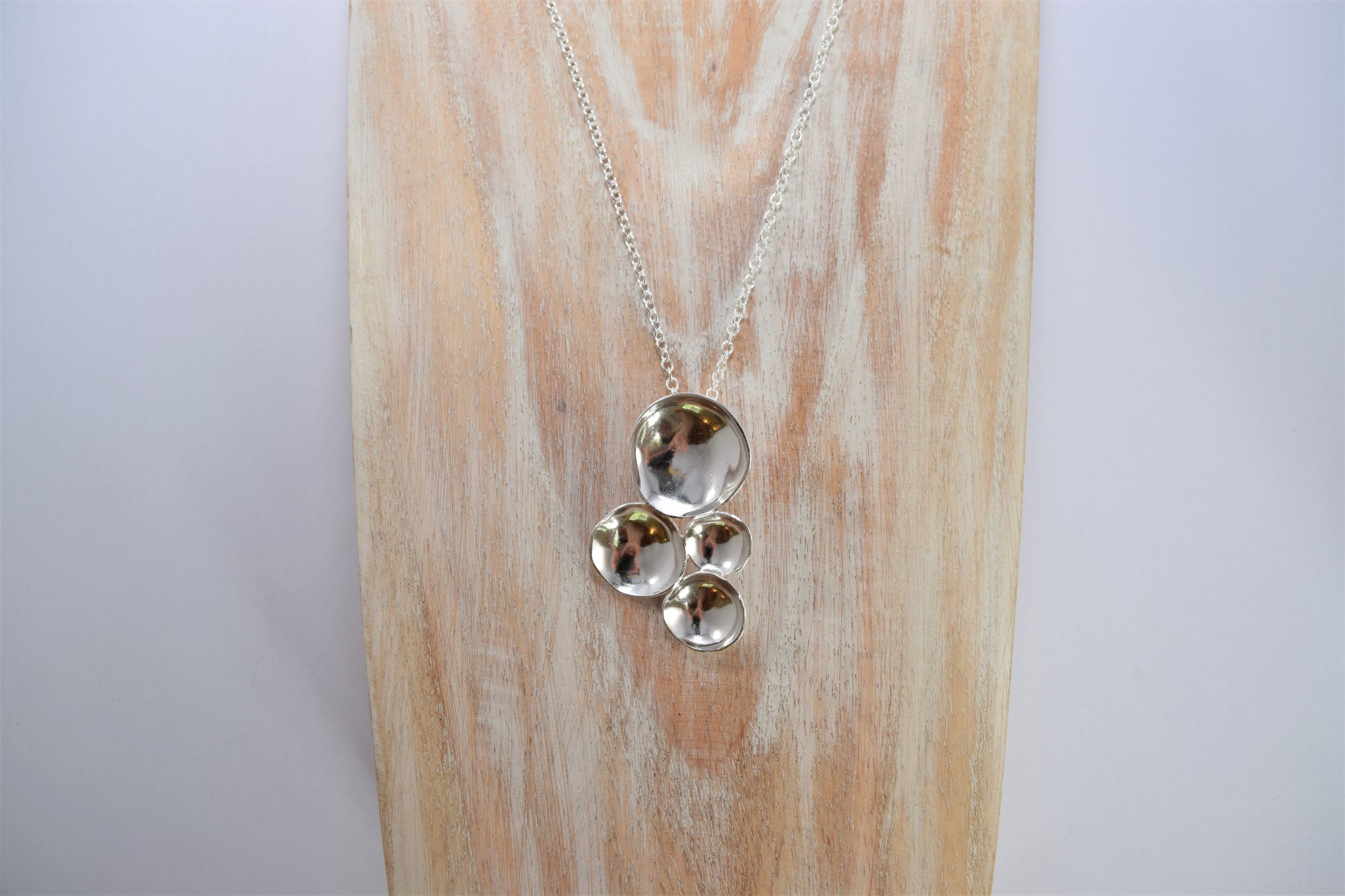 NP16. Dished silver circles pendant - Image 3