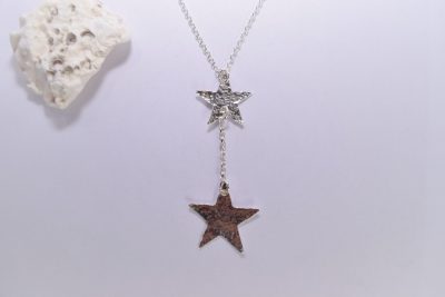 NP18. Double hammered star pendant
