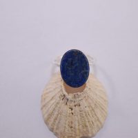 R24. Oval Lapiz Lasuli silver ring