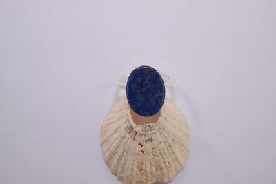 R24. Oval Lapiz Lasuli silver ring