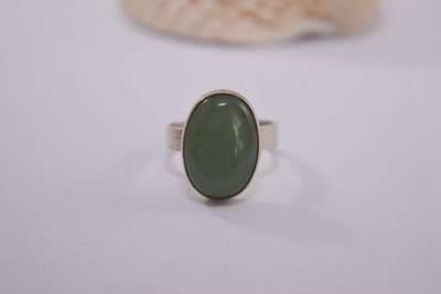 R27. Silver ring with Aventurine stone