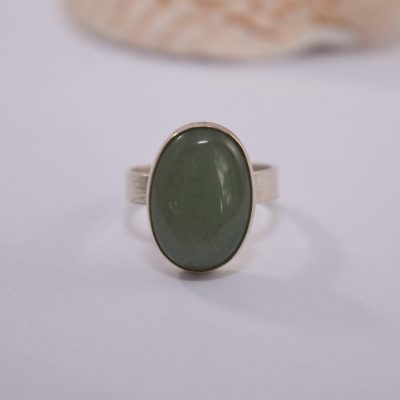 R27. Silver ring with Aventurine stone