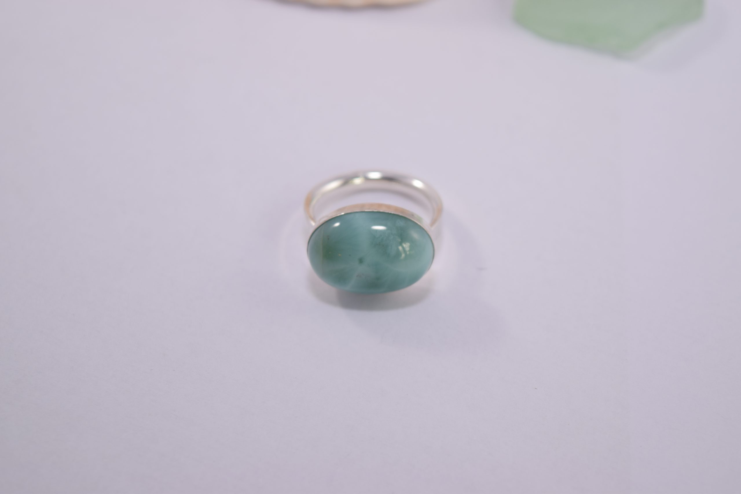R09. Silver ring with Larimar oval stone - Image 2