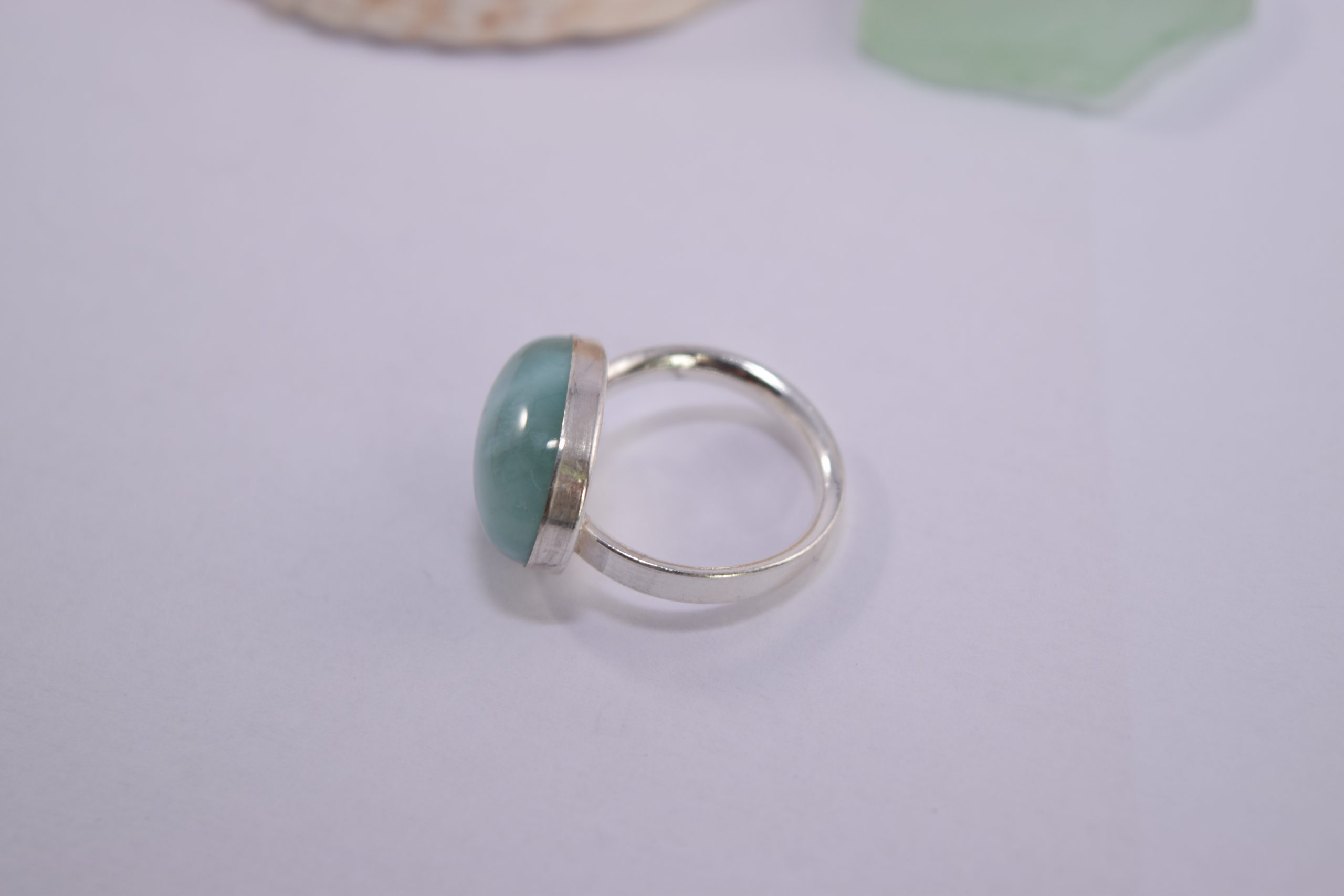 R09. Silver ring with Larimar oval stone - Image 3