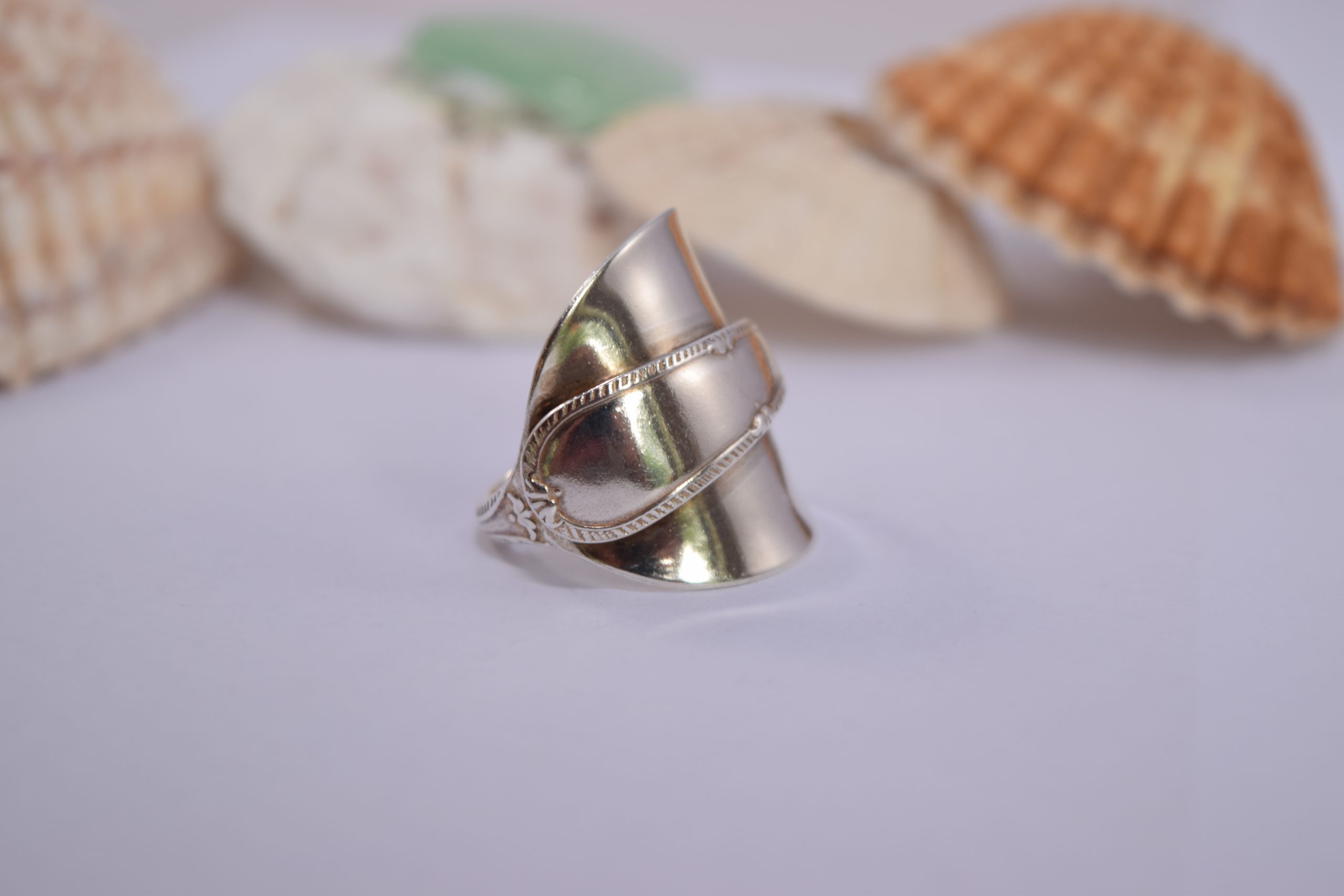R20. Silver Teaspoon ring - Image 2