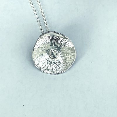 NP06. Stunning flower pendant - textured and domed