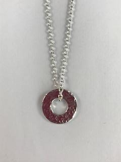 NP23. Abstract oval reticulated silver pendant